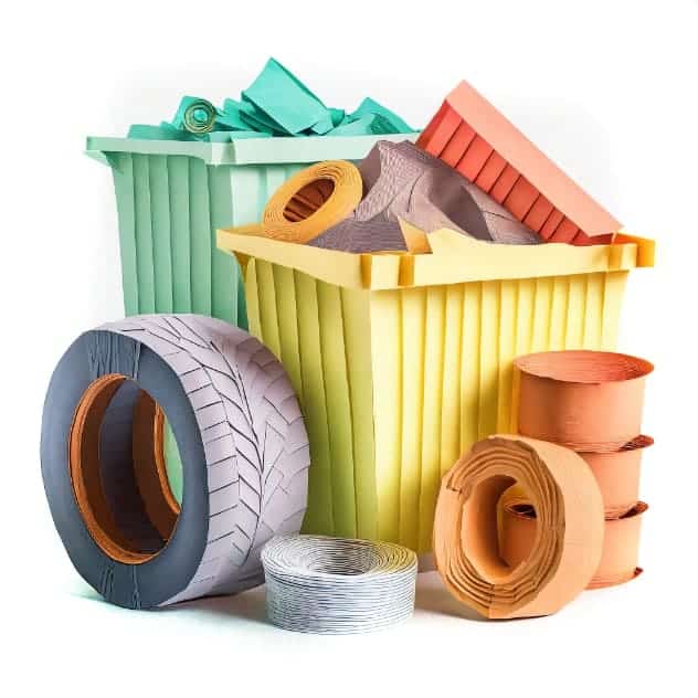 La Cart Locazione Attrezzature Contenitori Dei Rifiuti Industriali Composti Da Copertoni, Laterizi, Tubi Di Plastica, Mecca